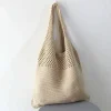 sac à main de grande capacité pour femme, fourre tout de styliste, de plage, décontracté, creux, tissé, pour Été