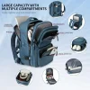 grand sac à dos de voyage élargi pour femmes et hommes, sac de cabine multifonctionnel pour avion, étanche, avec chargement usb