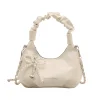 Sac à main plissé à la mode pour femmes, pendentif nœud papillon, sac à bandoulière à la mode, sac à bandoulière simple et élégant, tendance en chaîne