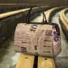 sac à main de voyage étanche pour femme, imprimé journal, vintage, mode