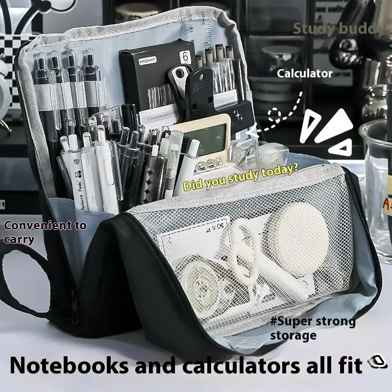 Trousse à crayons de grande capacité, boîte de papeterie Simple, sac de papeterie pour étudiants, sac de rangement, fournitures de papeterie de bureau Trousse à crayons de grande capacité, boîte de papeterie Simple, sac de papeterie pour étudiants, sac de rangement, fournitures de papeterie de bureau