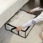 Sac de rangement de couette sous le lit, sac de couette pliable, boîte de rangement de vêtements de garde-robe, organisateur anti-poussière, sac de rangement de couette de grande capacité