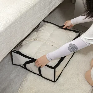 Sac de rangement de couette sous le lit, sac de couette pliable, boîte de rangement de vêtements de garde-robe, organisateur anti-poussière, sac de rangement de couette de grande capacité