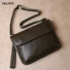 Sac à bandoulière simple en cuir de vache haut de gamme, sac à bandoulière jeune et à la mode, pochette en cuir véritable, sac sous les bras