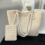 Sacs à main de styliste pour femmes, fourre-tout en paille de grande capacité, sac de plage d&rsquo;été décontracté Bali, grand sac à main