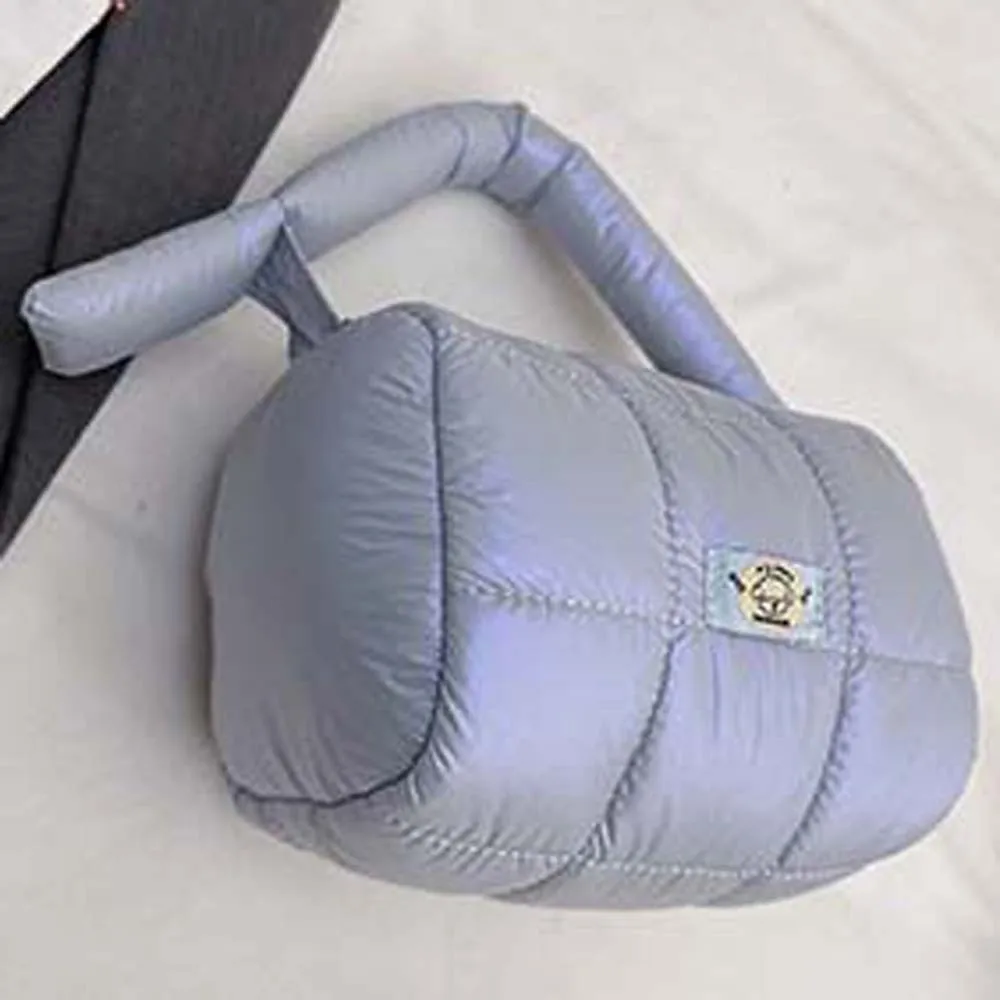 sac à main matelassé à grille plissée en nylon, organisateur de cosmétiques léger à main, grande capacité, grille épaisse, rangement de sac à main