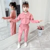 costumes à manches longues pour enfants, vêtements de printemps et d'automne pour filles, ensemble de sport pour enfants, document solide, fjkids 2, grands enfants, 12 ans