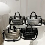Sac fourre-tout matelassé de luxe pour femmes, sac à bandoulière bouffant de grande capacité, sacoche en Nylon, cadeau, hiver 2025