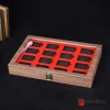 boîte de rangement pour briquet à 16 fentes, présentoir pour briquet en bois, étui anti poussière, cadeau à la mode, boîtes de rangement pour la maison