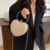sac à main chic en forme de cœur pour femmes, sac de soirée étoile brillante à la mode, fourre tout à bandoulière élégant avec chaîne, sacs à bandoulière pour femmes