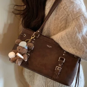 Sac fourre-tout pour femme; sac à main vintage pour les déplacements d&rsquo;automne et d&rsquo;hiver de grande capacité
