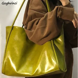 Sacs fourre-tout en cuir PU solide pour femme, sac initié, mode commpiedmont, streetwear de grande capacité, sacs à main élégants et chics