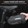 sacoche de dégager de vélo à coque rigide pour vtt, sacoches de siège arrière de vélo de route, jusqu'à 2l, haute capacité, étanche, peut accrocher les feux arrière