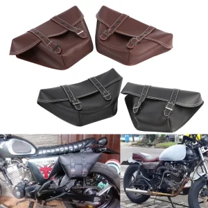 1 paire de sac de selle latérale de moto en cuir PU classique outil de moto sacoche pour universelle café Racer Honda CB personnalisé Japstyle 1 paire de sac de selle latérale de moto en cuir PU classique outil de moto sacoche pour universelle café Racer Honda CB personnalisé Japstyle