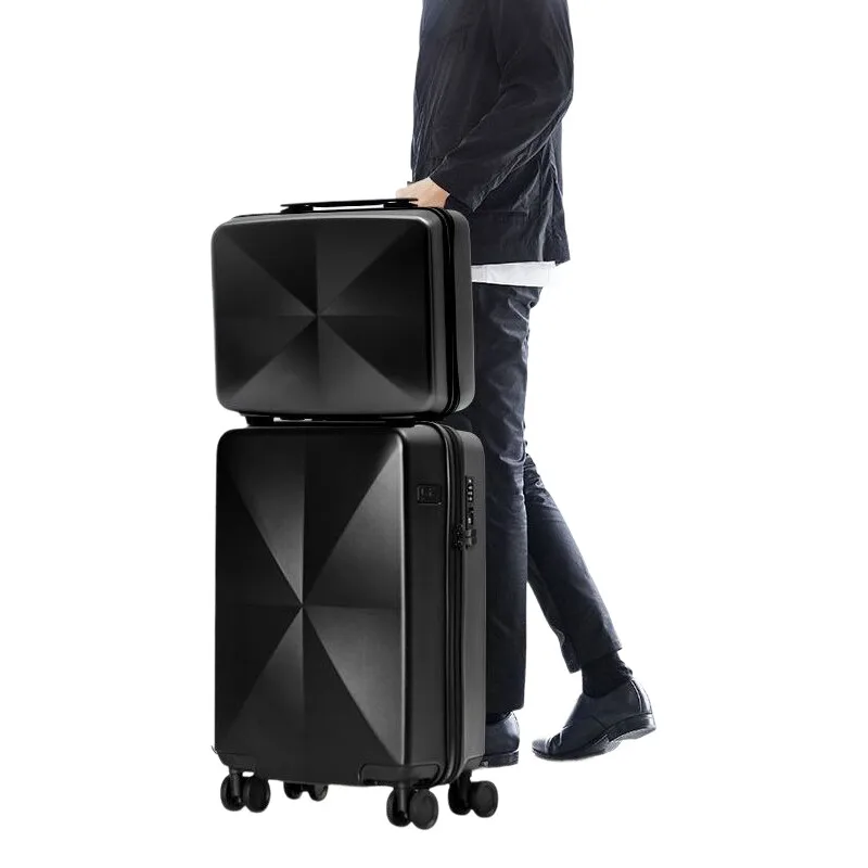 bagage à main petite valise de cabine coque rigide durable léger boîtier de chariot sac d'accessoires imperméable pour femmes hommes