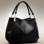 Sac à main grande capacité pour femmes, fourre-tout pour les déplacements quotidiens, sac à bandoulière imprimé Crocodile, visage brillant, Shopping