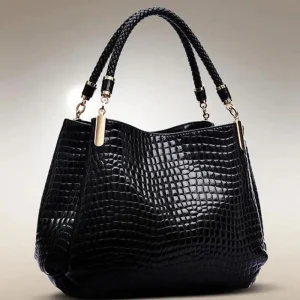 Sac à main grande capacité pour femmes, fourre-tout pour les déplacements quotidiens, sac à bandoulière imprimé Crocodile, visage brillant, Shopping Sac à main grande capacité pour femmes, fourre-tout pour les déplacements quotidiens, sac à bandoulière imprimé Crocodile, visage brillant, Shopping