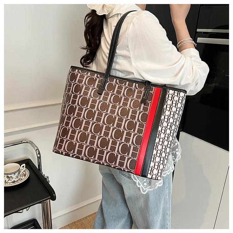 sac fourre tout classique pour femmes, sac de travail spacieux de grande capacité, tendance, look haut de gamme, sac à main à bandoulière simple pour le shopping et les voyages