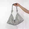 Sac à main hobo de luxe avec poignée et strass brillants, pochette de soirée, bourse en cristal Sac à main hobo de luxe avec poignée et strass brillants, pochette de soirée, bourse en cristal