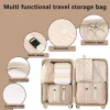 ensemble de 8 pièces sac de voyage organisateur vêtements bagages organisateur de voyage couverture chaussures organisateurs sac valise pochette emballage cubes
