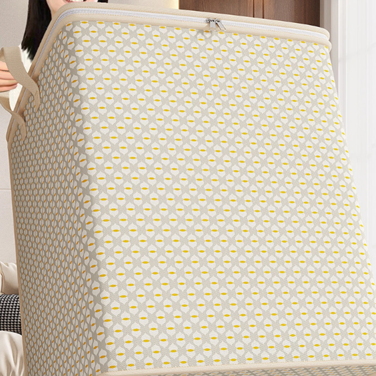 sac de rangement de couette avec poignée, sacs de tri de couverture de couette de grande capacité, organisateur de vêtements étanche et anti poussière, sac mobile