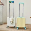 valise à main de 14 pouces avec tige de traction à 3 sections, support pour téléphone portable et porte gobelet, sac à main léger pour bagages de voyage