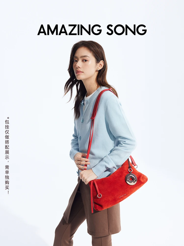 incroyable chanson beignet hobo sac daim automne et hiver nouveau style rétro