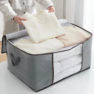 Sac de rangement pour couette en coton Non tissé, sac de rangement pour vêtements de grande capacité, bagage Mobile, sac Portable résistant à l&rsquo;humidité et à la poussière