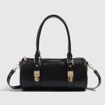 Sac à main rétro pour femmes, sac à pain français de banlieue, sac à bandoulière Boston Bowling, sac cylindrique moyen de Style frais et doux, 2025