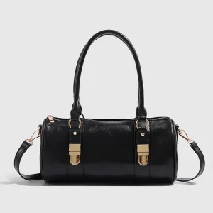 Sac à main rétro pour femmes, sac à pain français de banlieue, sac à bandoulière Boston Bowling, sac cylindrique moyen de Style frais et doux, 2025