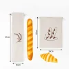 sac à pain en lin réutilisable, baguette en coton, sac de rangement à cordon de serrage, pain fait maison, frais, écologique, maintien pour baguette
