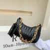 sac en croissant froncé matelassé, sac à main à la mode joinitiated, sac à main pour femmes avec porte monnaie pour tous les jours en été
