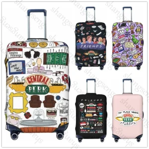Housse de protection élastique pour bagages, série télévisée Friends, Moments emblématiques, combinaison à fermeture éclair pour sac de 18 à 32 pouces, housses de valise, chariot de voyage Housse de protection élastique pour bagages, série télévisée Friends, Moments emblématiques, combinaison à fermeture éclair pour sac de 18 à 32 pouces, housses de valise, chariot de voyage