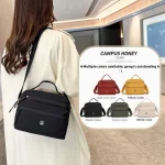 Sac à bandoulière en nylon de luxe pour femmes, sac à main léger de grande capacité, sac à main de voyage multi-poches avec sangle réglable