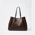 Sac fourre-tout, sac fourre-tout à poignée à la mode, sac à bandoulière simple de couleur unie, sac à main pour femme au design luxueux, pour un usage quotidien décontracté
