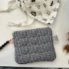 sacs à cosmétiques matelassés à carreaux pour filles, pochette rétro pour dames, porte monnaie, sac de rangement de toilette portable de voyage pour femmes