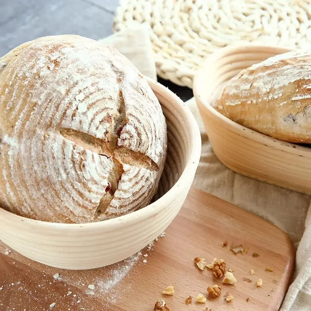 panier à pain en rotin naturel, bol de cuisson en osier fait à la main, fermentation de la pâte, panier à pain banneton au levain