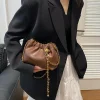 femmes chaîne sac à bandoulière polyvalent bandoulière fourre tout décontracté plissé hobo sac en cuir pu sacoche sac à bandoulière fille élégant sac à main