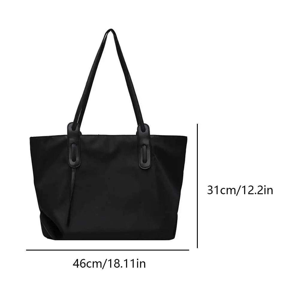 sac à main pour femmes en nylon grande capacité sac sous les bras avec fermeture éclair sacoche sac à main couleur unie pour le travail voyage shopping shopper sac