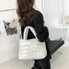 sac à main matelassé en coton matelassé pour femme, sac à main à bandoulière, sac à main rembourré, léger, nouveau, fourre tout matelassé