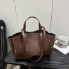 sac fourre tout pour femmes, sac sous les bras, grande capacité, sacs à bandoulière en cuir pu, sac à bandoulière vintage solide, porte documents tendance avec bourse