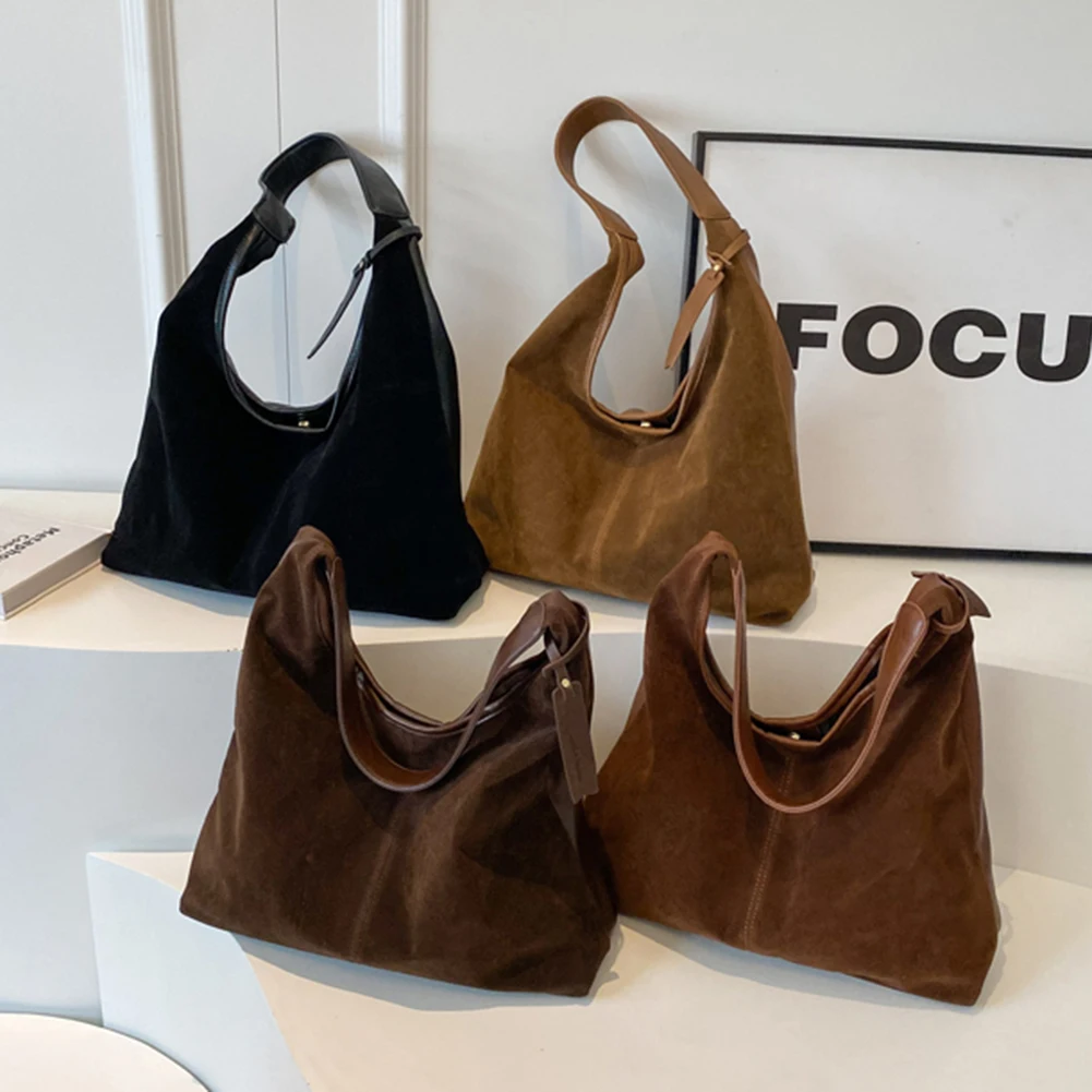 sac à main vintage pour femmes, sac à bandoulière, couleur unie, grande capacité, sacs de shopping, fourre tout pour dames, automne hiver