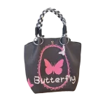 Sac seau Simple en forme de papillon pour femmes, sac à main tricoté doux, grande capacité, Style coréen, fourre-tout pour dames