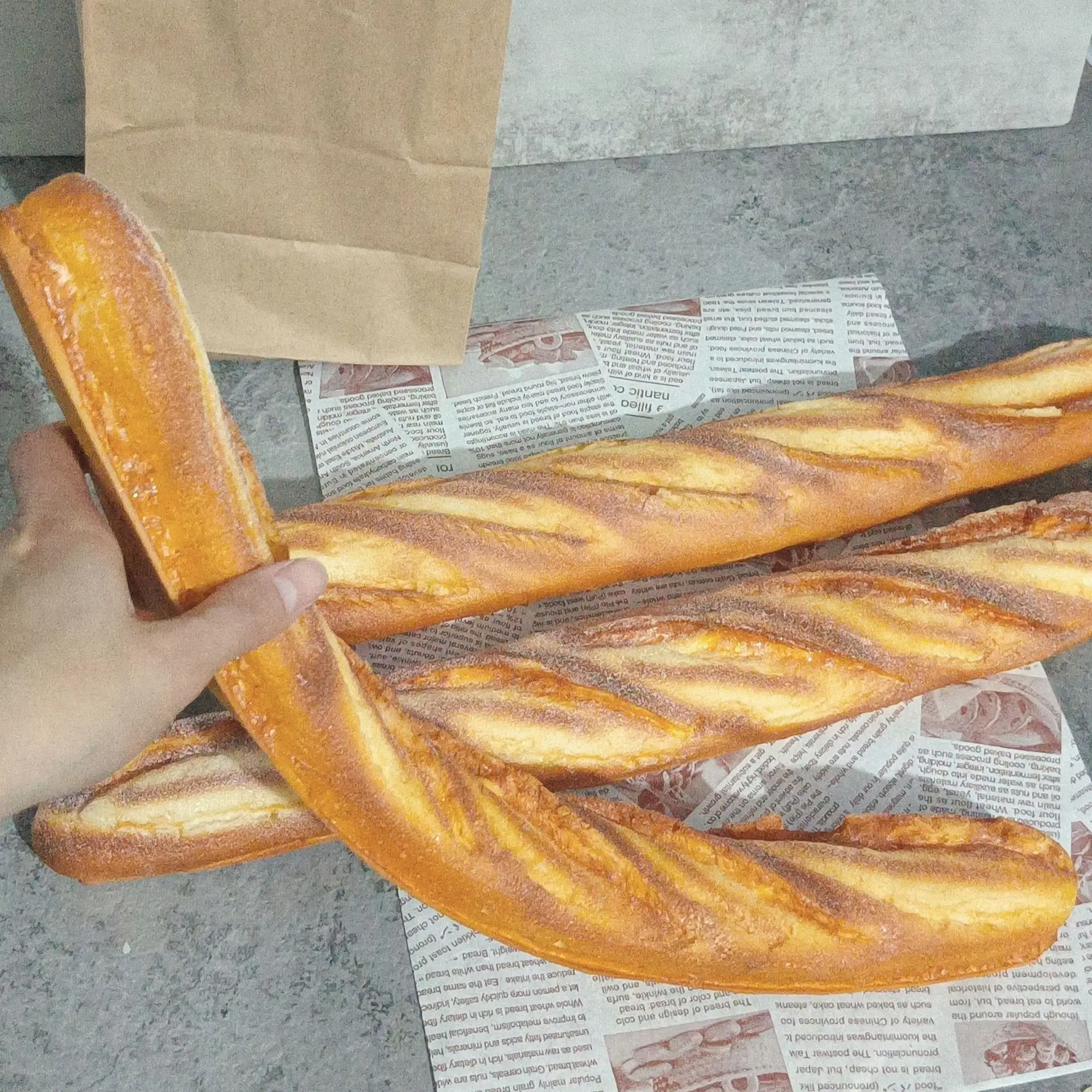 simulation baguette long toast jxmodel, faux citrouille, accessoires de photographie, ornements, décoration de la maison, affichage de fenêtre, mobilier