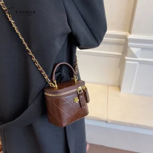 Petit sac seau à bandoulière pour femmes, Mini pochettes classiques, petit sac carré, sac à main avec chaîne en métal