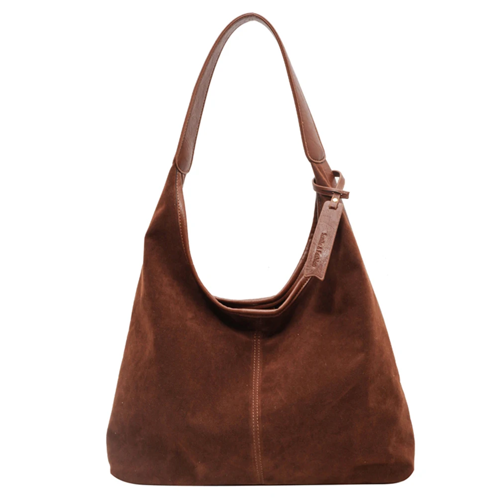 sac hobo en daim pour femme, slouchy initiated bag, fermeture magnétique, sac à main rétro, grande capacité pour le travail et les voyages