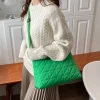 sac à main matelassé en coton pour femmes, sacs rembourrés, motif géométrique, design de chaîne, sac à bandoulière, bourse de shopping pour dames