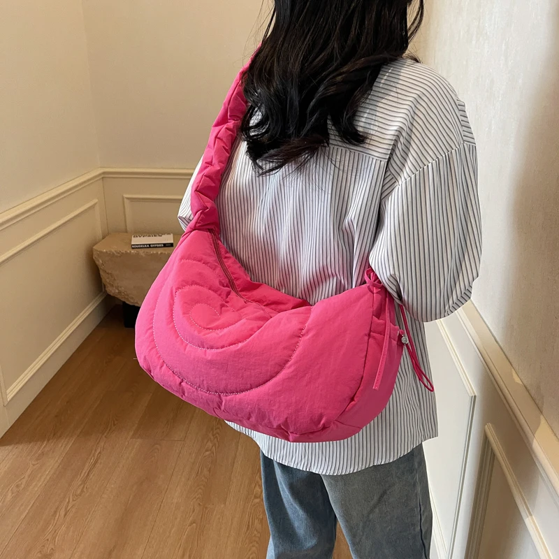 sac cartable froncé pour femmes, sac à bandoulière plissé de couleur unie, sangle réglable, sac à bandoulière simple, sac de rencontre pour filles