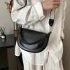 sac de selle design sac à main solide en cuir pu sac de messager femmes petit sac à bandoulière demi cercle avec sac à bandoulière à poignée courte