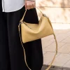 sac à main en cuir de vache pour femme, grand fourre tout horizontal, sac à main pour femme, sac à main une seule initiative, drapeau haut de gamme, nouveau, jaune doux, 2025